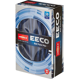 Ручка шариковая неавтоматическая Unomax (Unimax) EECO синяя (толщина линии 0.5 мм, корпус синий)