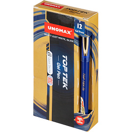 Ручка гелевая неавтоматическая Unomax (Unimax) Top Tek синяя (толщина линии 0.3 мм)