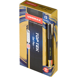 Ручка гелевая неавтоматическая Unomax (Unimax) Top Tek черная (толщина линии 0.3 мм)