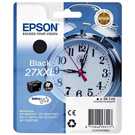 Картридж струйный Epson 27XXL C13T27914022/4012 черный оригинальный повышенной емкости