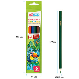 Карандаши цветные ArtSpace "Милые зверушки", 06цв., заточен., картон, европодвес фото Карандаши цветные ArtSpace "Милые зверушки", 06цв., заточен., картон, европодвес