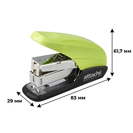 Степлер Attache Selection до 20 листов салатовый (скобы № 24/6, 26/6, с антистеплером, энергосберегающий)