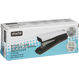 Степлер Attache Selection Iceberg до 20 листов чёрный/белый (скобы № 10, 24/6, 26/6)