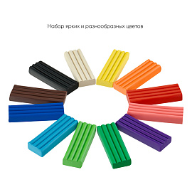 Пластилин классический Гамма Классический 12 цветов 240 грамм