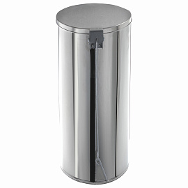 Ведро мусорное 30 л нержавеющая сталь с педалью с крышкой серебристое (60x25x25 см)