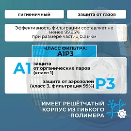 Фильтр комбинированный Elipse GVS A1P3 с угольным слоем ( 2 штуки в упаковке)