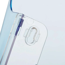 Лоток настенный А4 вертикальный (310x430 мм) пластиковый 3 отделения прозрачный синий Attache