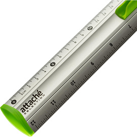 Линейка Attache Selection 30 см металлическая серый с держателем