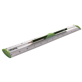 Линейка Attache Selection 30 см металлическая серый с держателем
