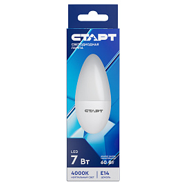 Лампа светодиодная Старт Eco C 7Вт E14 4200К 560Лм 240В LEDCandleE14 7W42