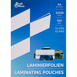 Пленка-пакет для ламинирования ProfiOffice 216x303 мм (А4) 125 мкм глянцевая (100 штук в упаковке)