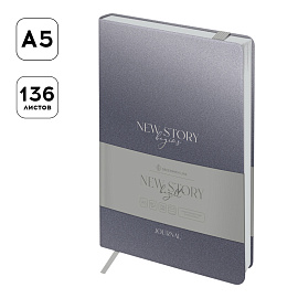 Ежедневник недатированный, А5, 136л., кожзам, Greenwich Line "New Story. Bazalt", тон. блок