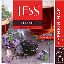 Чай черный Tess Thyme 100 пакетиков (чабрец) фото Чай черный Tess Thyme 100 пакетиков (чабрец)