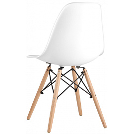 Стул обеденный Eames белый (пластик, массив дерева)