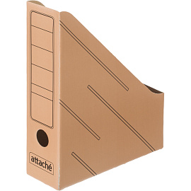 Лоток вертикальный для бумаг 75 мм Attache картонный бурый (4 штуки в упаковке)