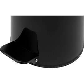 Ведро мусорное 7 л оцинкованная сталь с педалью с крышкой чёрное (23x20x20 см)