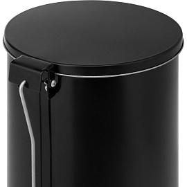 Ведро мусорное 7 л оцинкованная сталь с педалью с крышкой чёрное (23x20x20 см)