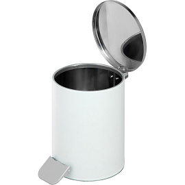 Ведро мусорное 7 л оцинкованная сталь с педалью с крышкой серебристое (23x20x20 см)