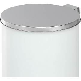 Ведро мусорное 7 л оцинкованная сталь с педалью с крышкой серебристое (23x20x20 см)