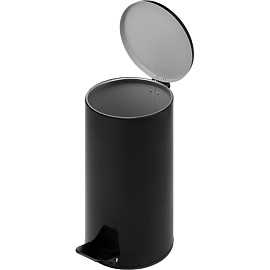 Ведро мусорное 10 л сталь с педалью с крышкой чёрное (31x20x20 см)