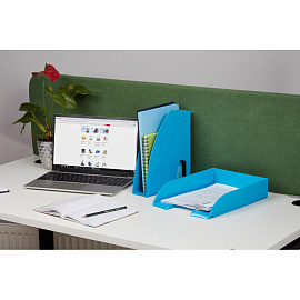 Лоток вертикальный для бумаг 70 мм Attache Fantasy пластиковый голубой