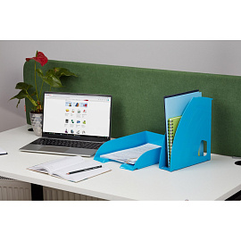 Лоток вертикальный для бумаг 70 мм Attache Fantasy пластиковый голубой