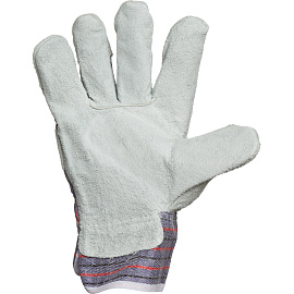 Перчатки рабочие защитные комбинированные со спилковым покрытием (13 класс, универсальный размер)