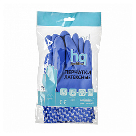 Перчатки латексные HQ Profiline многоразовые синие р.M (КФС)