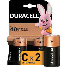 Батарейка C (LR14) Duracell (2 штуки в упаковке)