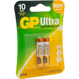Батарейка ААА мизинчиковая GP Ultra (2 штуки в упаковке)