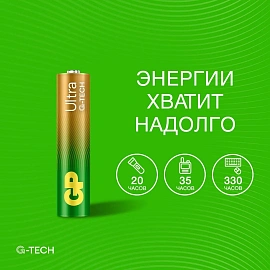 Батарейка ААА мизинчиковая GP Ultra (2 штуки в упаковке)