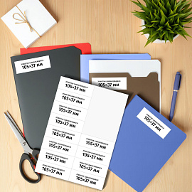 Этикетки самоклеящиеся Комус (ProMega Label) 105х37 мм 16 штук на листе белые (100 листов в упаковке)