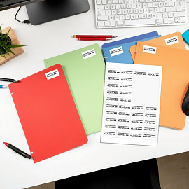 Этикетки самоклеящиеся Комус (ProMega Label) 48,5х25,4 мм 40 штук на листе белые (100 листов в упаковке)