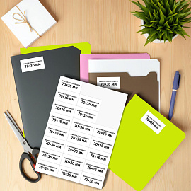 Этикетки самоклеящиеся Комус (ProMega Label) 70х36 мм 24 штуки на листе белые (100 листов в упаковке)