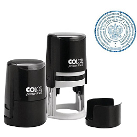 Оснастка для печати круглая Colop Printer R45 45 мм с крышкой черная