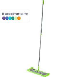 Швабра флаундер (плоская) York Сальса насадка микрофибра 42x12 см телескопическая рукоятка 130 см металл