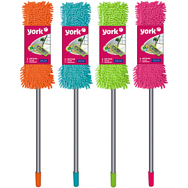 Швабра флаундер (плоская) York Сальса насадка микрофибра 42x12 см телескопическая рукоятка 130 см металл