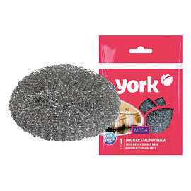 Губка-мочалка для посуды York металлическая 11x11 см 45 г