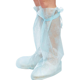 Бахилы одноразовые Гекса хирургические спанбонд 25 г/кв.м высокие/стерильные голубые