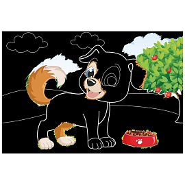 Гравюра Мульти-Пульти "Домашние любимцы: Попугай и собака", А5 фото Гравюра Мульти-Пульти "Домашние любимцы: Попугай и собака", А5