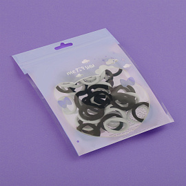 Резинки для волос MESHU, черные и белые, 40шт., диаметр 2,5см, европодвес