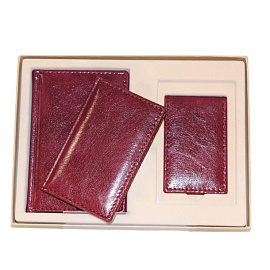 Набор недатированный Attache Марта бордовый (ежедневник, записная книжка, визитница)