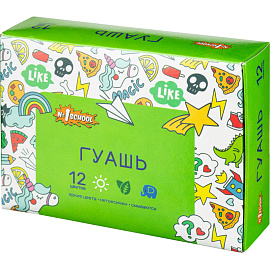 Гуашь Комус Класс (№1 School) ColorPics 12 цветов по 10 мл