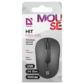 Мышь беспроводная Defender Hit MM-495 черная (52495)