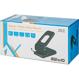 Дырокол мощный KW-Trio Heavy Duty 967 до 70 листов черный с линейкой