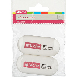 Ластик Attache из синтетического каучука овальный 63x29x13 мм (2 штуки в упаковке)