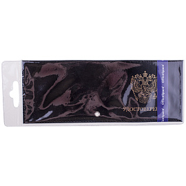 Обложка для удостоверения OfficeSpace черная, кожа, тиснение "Герб