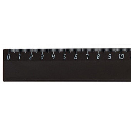 Линейка Комус 30 см пластиковая черная (2 штуки в упаковке)