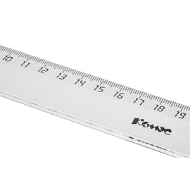 Линейка Комус 20 см пластиковая прозрачная (4 штуки в упаковке)