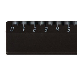 Линейка Комус 20 см пластиковая черная (4 штуки в упаковке)